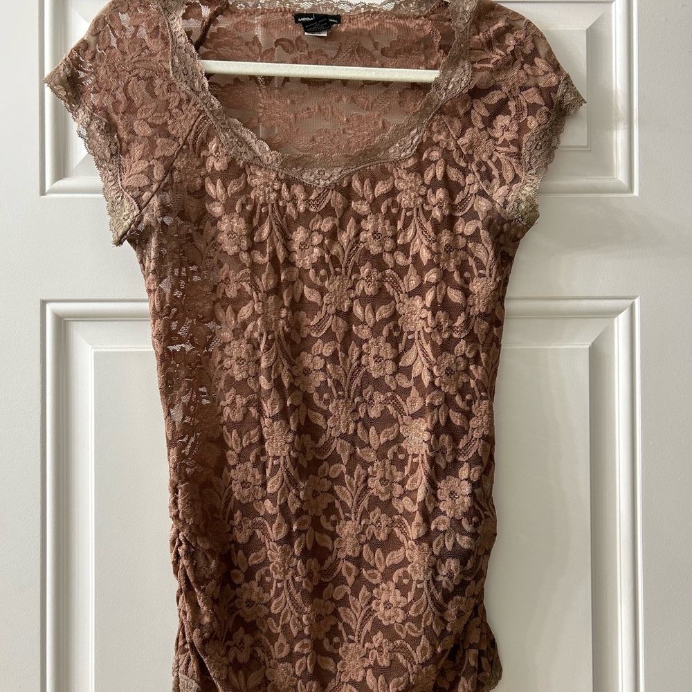 Moda International Brown Lace Blouse